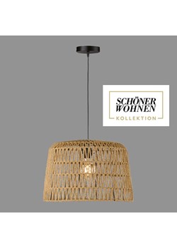 FH Lighting Lampa wisząca &quot;Macra&quot; w kolorze czarno-beżowym - wys. 140 x Ø 46 cm ze sklepu Limango Polska w kategorii Oświetlenie - zdjęcie 187743673