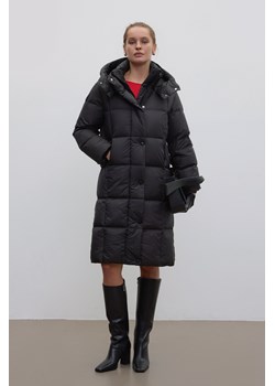 Estro: Czarna kurtka damska na zimę z puchem gęsim przed kolano ze sklepu Estro w kategorii Kurtki damskie - zdjęcie 187745704