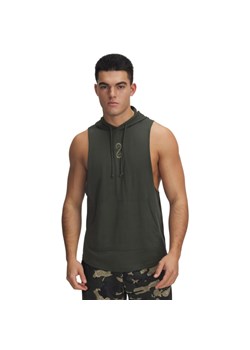 Męski top treningowy z kapturem Under Armour Project Rock Snake SL HD - khaki ze sklepu Sportstylestory.com w kategorii Bluzy męskie - zdjęcie 187746473
