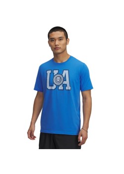 Męski t-shirt z nadrukiem Under Armour UA College Crest Logo - niebieski ze sklepu Sportstylestory.com w kategorii T-shirty męskie - zdjęcie 187746494