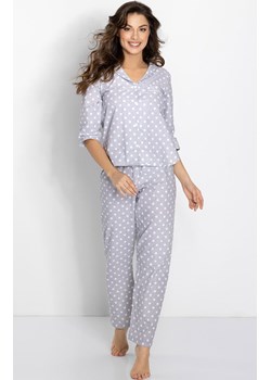 Bawełniana piżama damska rozpinana Looking Good, Kolor szaro-biały, Rozmiar S, Momenti per me ze sklepu Primodo w kategorii Piżamy damskie - zdjęcie 187748330