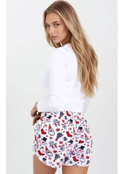 Świąteczna piżama damska bawełniana Joy, Kolor biało-czerwony, Rozmiar S, Momenti per me ze sklepu Primodo w kategorii Piżamy damskie - zdjęcie 187748393