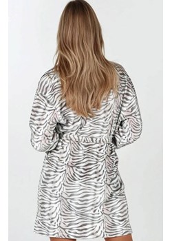 Ciepły szlafrok damski Diana, Kolor szary-wzór, Rozmiar M, Momenti per me ze sklepu Primodo w kategorii Szlafroki damskie - zdjęcie 187748411