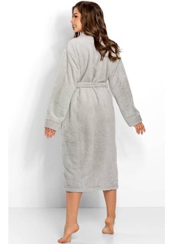 Ciepły szlafrok damski długi Lauren Long, Kolor szary, Rozmiar S, Momenti per me ze sklepu Primodo w kategorii Szlafroki damskie - zdjęcie 187748442
