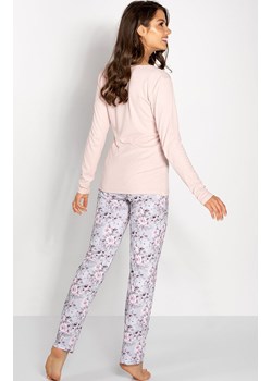 Długa piżama damska Margarita, Kolor różowo-szary, Rozmiar S, Momenti per me ze sklepu Intymna w kategorii Piżamy damskie - zdjęcie 187749253