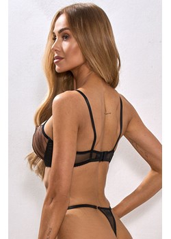 Czarny komplet damski koronkowy z paseczkami PASSION SET, Kolor czarny, Rozmiar S/M, PURE SIN ze sklepu Intymna w kategorii Biustonosze - zdjęcie 187749412