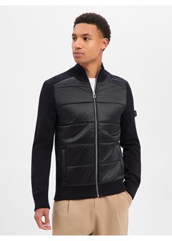 JOOP! Męski kardigan - Hannoro Mężczyźni Bawełna czarny wzorzysty ze sklepu vangraaf w kategorii Swetry męskie - zdjęcie 187750082