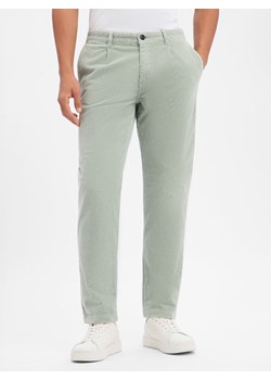 BOSS Orange Męskie chino sztruksowe Mężczyźni Sztruks seledynowy jednolity ze sklepu vangraaf w kategorii Spodnie męskie - zdjęcie 187750083