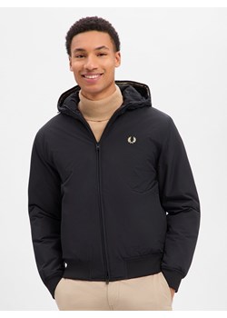 Fred Perry Bluza męska - Brentham Mężczyźni Sztuczne włókno czarny jednolity ze sklepu vangraaf w kategorii Bluzy męskie - zdjęcie 187750090