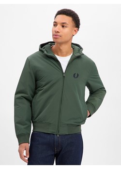Fred Perry Bluza męska - Brentham Mężczyźni Sztuczne włókno oliwkowy jednolity ze sklepu vangraaf w kategorii Bluzy męskie - zdjęcie 187750091