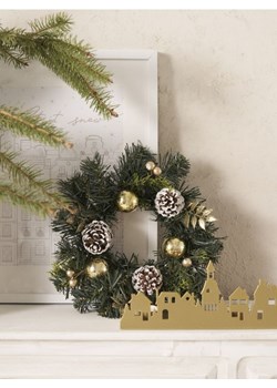 Sinsay - Wieniec dekoracyjny w motywie świątecznym - złoty ze sklepu Sinsay w kategorii Dekoracje bożonarodzeniowe - zdjęcie 187750531