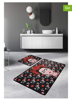 Mijolnir Dywaniki łazienkowe (2 szt.) w kolorze czarno-czerwonym ze sklepu Limango Polska w kategorii Akcesoria łazienkowe - zdjęcie 187752151