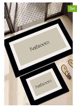 Mijolnir Dywaniki łazienkowe (2 szt.) w kolorze beżowo-biało-czarnym ze sklepu Limango Polska w kategorii Akcesoria łazienkowe - zdjęcie 187752314