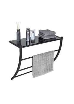 Wenko Regał ścienny &quot;Tarderia&quot; w kolorze czarnym - 56 x 46 x 21,5 cm ze sklepu Limango Polska w kategorii Regały i witryny - zdjęcie 187755191