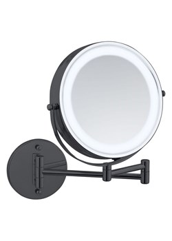 Wenko Lusterko kosmetyczne LED &quot;Power-Loc® Lumi&quot; w kolorze czarnym - 25,5 x 32 cm ze sklepu Limango Polska w kategorii Lustra - zdjęcie 187755351
