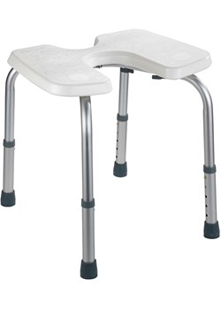 Wenko Hocker w kolorze biało-srebrnym do prysznica i wanny - 46 x 36 x 53,5 cm ze sklepu Limango Polska w kategorii Pufy i siedziska - zdjęcie 187755552