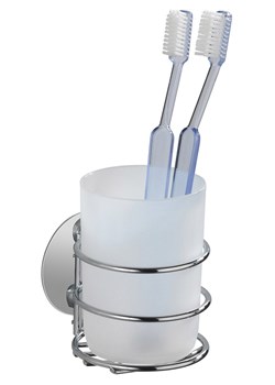 Wenko Kubek łazienkowy w kolorze srebrno-białym - 7,5 x 10 x 9 cm ze sklepu Limango Polska w kategorii Dozowniki do mydła - zdjęcie 187755824