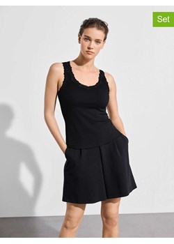 Les Lunes Topy (2 szt.) &quot;Maala&quot; w kolorze czarnym ze sklepu Limango Polska w kategorii Bluzki damskie - zdjęcie 187757723