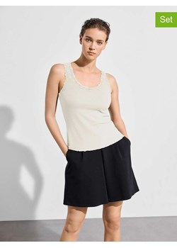 Les Lunes Topy (2 szt.) &quot;Maala&quot; w kolorze kremowym ze sklepu Limango Polska w kategorii Bluzki damskie - zdjęcie 187757732