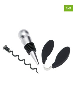 BarCraft 3-częściowy zestaw w kolorze srebrno-czarnym ze sklepu Limango Polska w kategorii Naczynia - zdjęcie 187758652