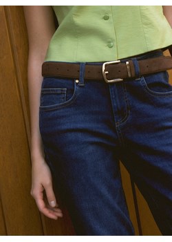 Mohito - Skórzany brązowy pasek z klamrą - brązowy ze sklepu Mohito w kategorii Paski damskie - zdjęcie 187759101