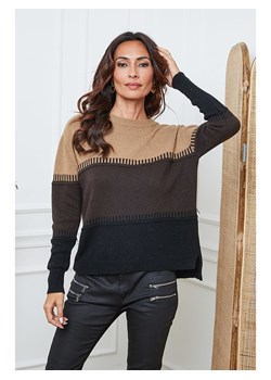 So Cachemire Sweter &quot;Lurcia&quot; w kolorze brązowo-czarno-jasnobrązowym ze sklepu Limango Polska w kategorii Swetry damskie - zdjęcie 187760564