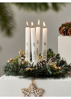 Sinsay - Wieniec dekoracyjny w motywie świątecznym - złoty ze sklepu Sinsay w kategorii Dekoracje bożonarodzeniowe - zdjęcie 187760782