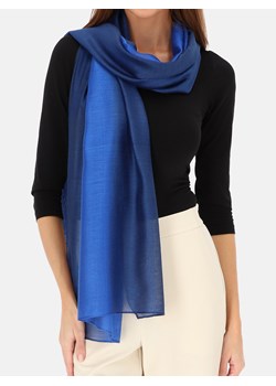 Niebieski szal jedwabno-bawełniany ombre Potis & Verso ze sklepu Eye For Fashion w kategorii Szaliki i chusty damskie - zdjęcie 187760994