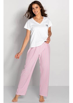 Piżama damska długie spodnie Jennifer, Kolor biało-różowy, Rozmiar L, Momenti per me ze sklepu Primodo w kategorii Piżamy damskie - zdjęcie 187761592