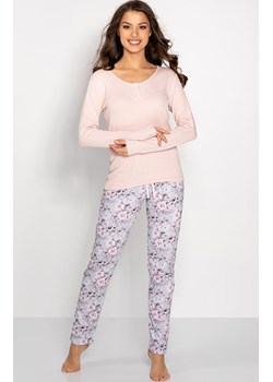 Długa piżama damska Margarita, Kolor różowo-szary, Rozmiar S, Momenti per me ze sklepu Primodo w kategorii Piżamy damskie - zdjęcie 187761611