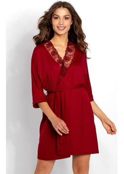 Elegancki szlafrok damski cienki Allure, Kolor wino, Rozmiar S, Momenti per me ze sklepu Primodo w kategorii Szlafroki damskie - zdjęcie 187761662