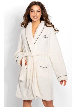 Elegancki szlafrok damski ciepły Tiffany, Kolor ecru, Rozmiar S, Momenti per me ze sklepu Primodo w kategorii Szlafroki damskie - zdjęcie 187761734