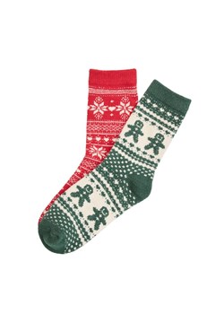 Esotiq świąteczne skarpetki damskie Bloovii Tinsel 44158-K001, Kolor czerwono-zielony, Rozmiar 39-41, Esotiq ze sklepu Intymna w kategorii Skarpetki damskie - zdjęcie 187761914
