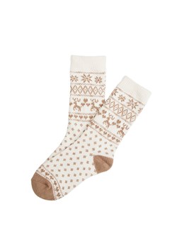 Esotiq świąteczne skarpetki damskie Zazzy 44304-01X, Kolor kremowy-wzór, Rozmiar 36-38, Esotiq ze sklepu Intymna w kategorii Skarpetki damskie - zdjęcie 187761934