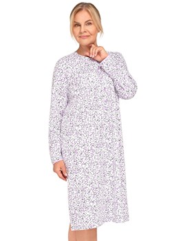 Bawełniana koszula nocna damska w kwiaty Basia III 264 24, Kolor biało-fioletowy, Rozmiar M, MARTEL ze sklepu Intymna w kategorii Koszule nocne - zdjęcie 187762060