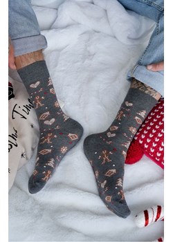Skarpetki świąteczne męskie Pierniki ciemny melanż 1290.037, Kolor ciemny melanż, Rozmiar 39-42, Milena ze sklepu Intymna w kategorii Skarpetki męskie - zdjęcie 187762110