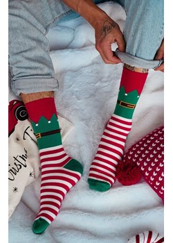 Skarpetki świąteczne męskie Elf 1290.038, Kolor czerwono-zielony, Rozmiar 39-42, Milena ze sklepu Intymna w kategorii Skarpetki męskie - zdjęcie 187762112