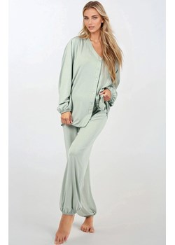 Długa piżama damska rozpinana Pure Harmony, Kolor miętowy, Rozmiar S, Momenti per me ze sklepu Intymna w kategorii Piżamy damskie - zdjęcie 187762233