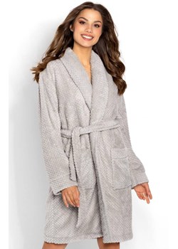 Elegancki szlafrok damski ciepły Thira, Kolor szary, Rozmiar S, Momenti per me ze sklepu Intymna w kategorii Szlafroki damskie - zdjęcie 187762322
