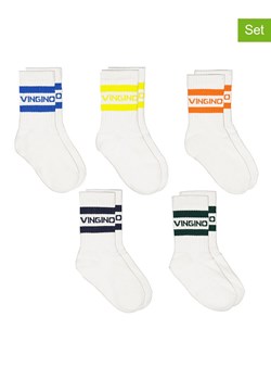 Vingino Skarpety (5 par) w kolorze białym ze wzorem ze sklepu Limango Polska w kategorii Skarpetki dziecięce - zdjęcie 187763914