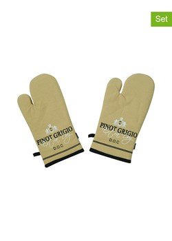 Mars &amp; More Rękawice kuchenne (2 szt.) &quot;Pinot Grigio&quot; w kolorze beżowym - 33 x 17 cm ze sklepu Limango Polska w kategorii Tekstylia kuchenne - zdjęcie 187765962