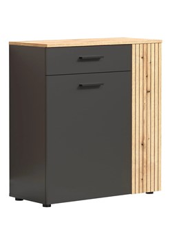 Komoda dwudrzwiowa z szufladą grafit + dąb evok K3-F25 ze sklepu Edinos.pl w kategorii Komody - zdjęcie 187766684