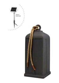 8 seasons Dekoracyjna lampa solarna LED &quot;Lantern&quot; w kolorze antracytowym - 19 x 45 cm ze sklepu Limango Polska w kategorii Oświetlenie - zdjęcie 187772113
