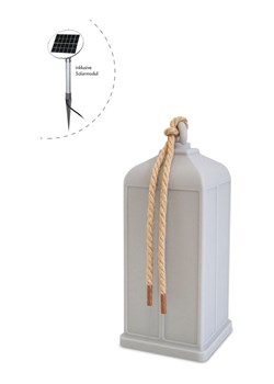 8 seasons Dekoracyjna lampa solarna LED w kolorze szarym - 19 x 45 cm ze sklepu Limango Polska w kategorii Oświetlenie - zdjęcie 187772120