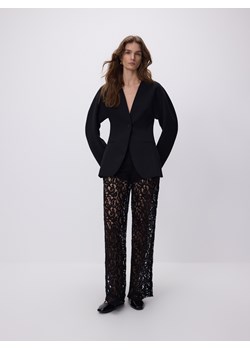 Reserved - Koronkowe spodnie z wiskozą - czarny ze sklepu Reserved w kategorii Spodnie damskie - zdjęcie 187774101