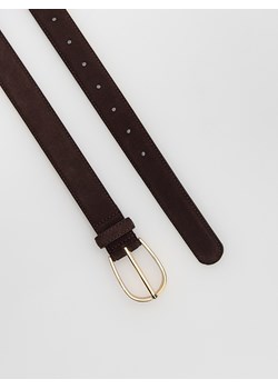Reserved - Skórzany pasek - ciemnobrązowy ze sklepu Reserved w kategorii Paski damskie - zdjęcie 187774382