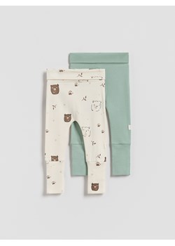Reserved - Bawełniane spodnie 2 pack - złamana biel ze sklepu Reserved w kategorii Odzież dla niemowląt - zdjęcie 187774394