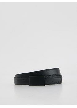 Reserved - Skórzany pasek z klamrą - czarny ze sklepu Reserved w kategorii Paski męskie - zdjęcie 187774501