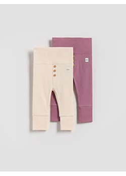 Reserved - Bawełniane legginsy 2 pack - jasnofioletowy ze sklepu Reserved w kategorii Spodnie i półśpiochy - zdjęcie 187774504