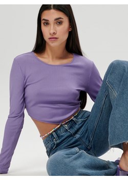 Sinsay - Bluzka z wiązaniem - fioletowy ze sklepu Sinsay w kategorii Bluzki damskie - zdjęcie 187775161